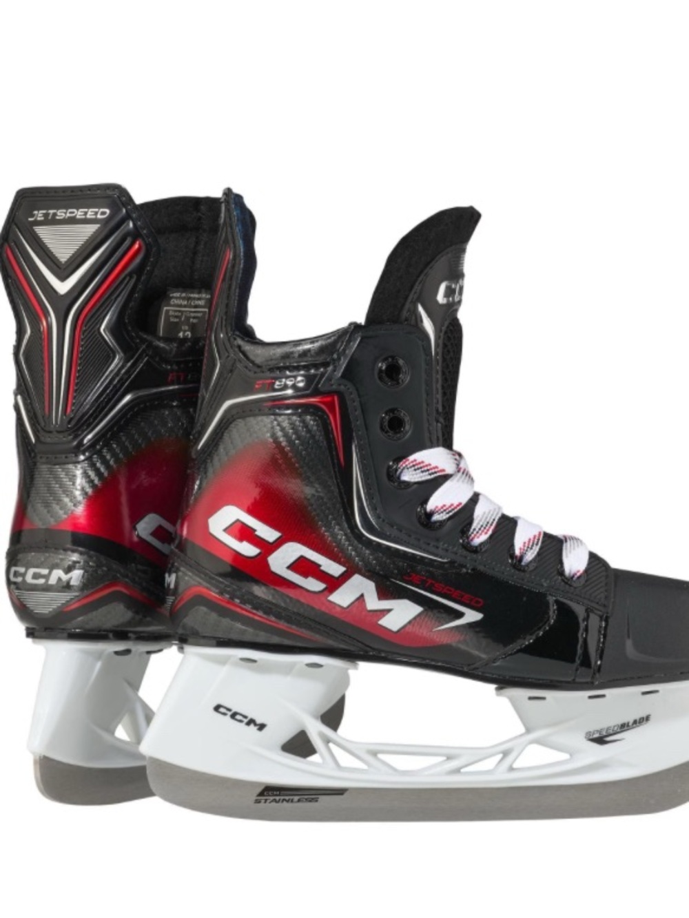 CCM Kids' Jetspeed Ice Skates - Black & Red